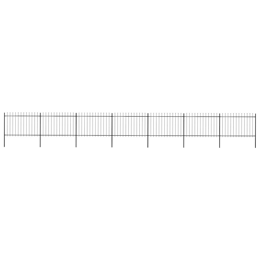 vidaXL Gartenzaun mit Speerspitze Stahl 1172 x 120 cm Schwarz