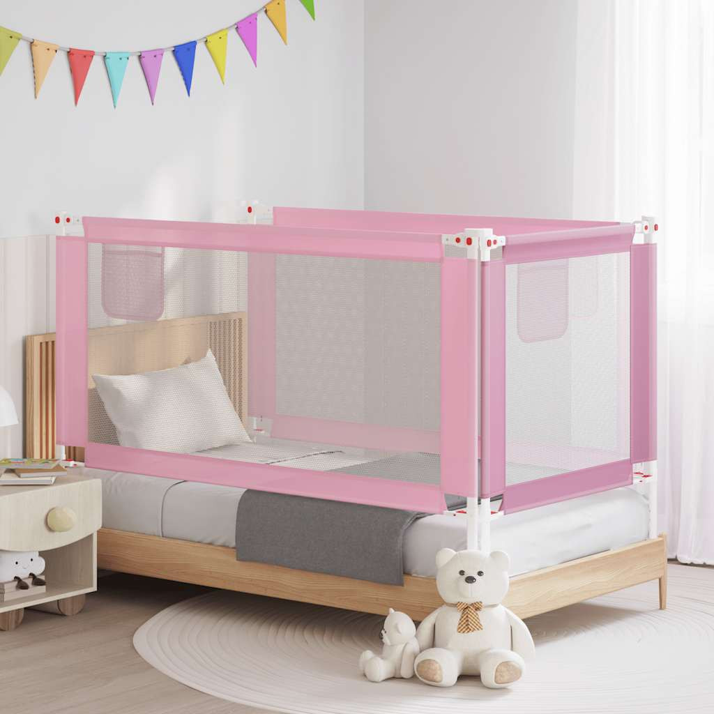 vidaXL Kleinkind-Bettschutzgitter Rosa 160x25 cm Stoff