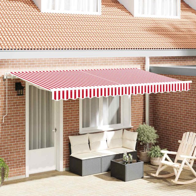 vidaXL Einziehbare Markise Rot 400 x 200 cm Stoff