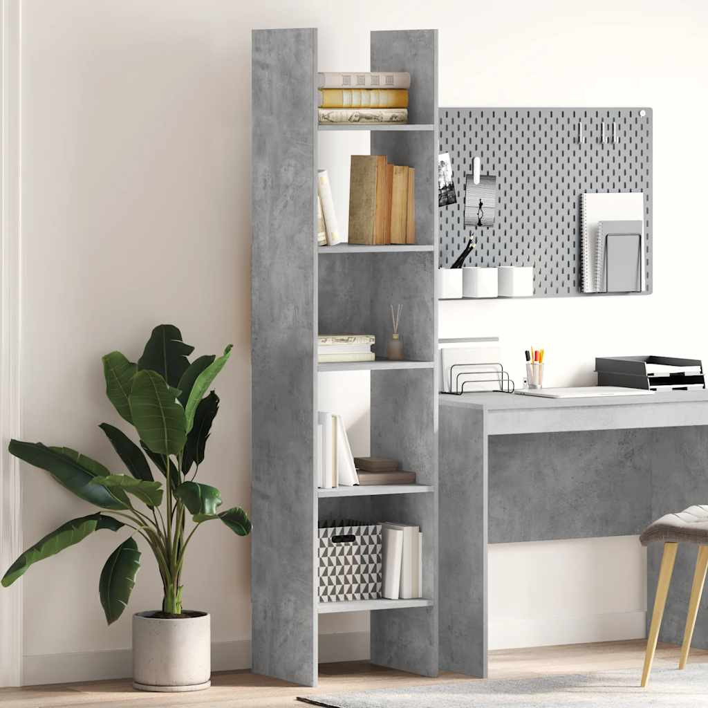 vidaXL Bücherregal Betongrau 40x35x180 cm Holzwerkstoff