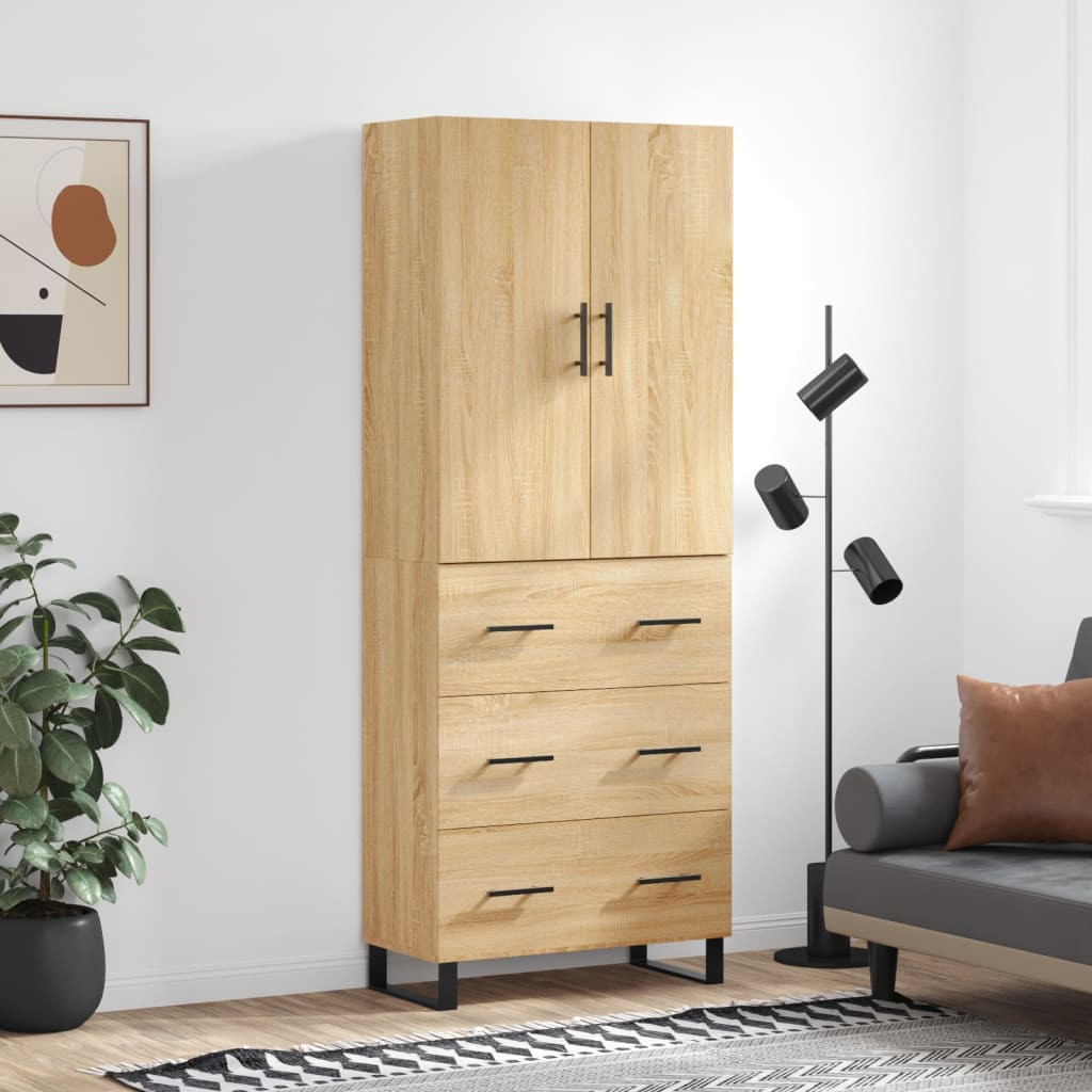 vidaXL Highboard Sonoma-Eiche 69,5x34x180 cm Holzwerkstoff