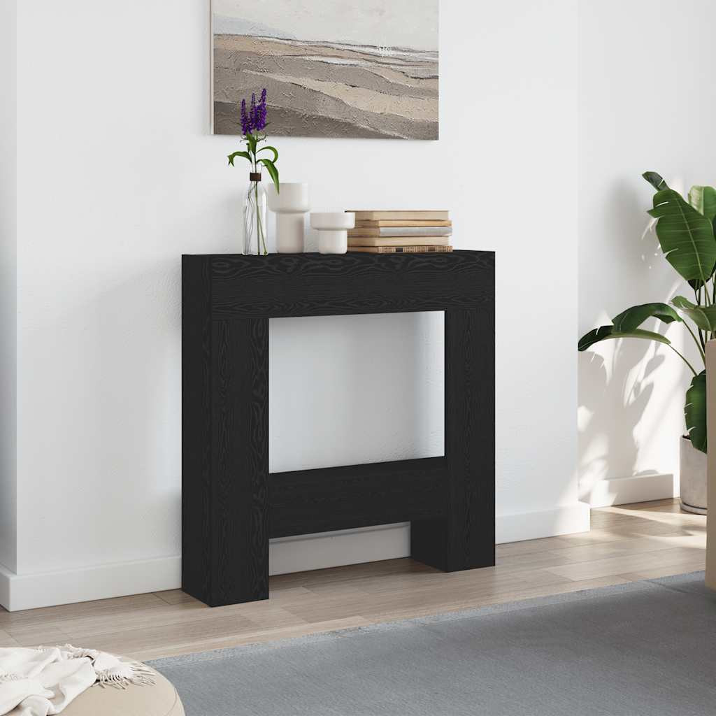 vidaXL Kaminumrandung Schwarz Eichen-Optik 81x18x82 cm Holzwerkstoff