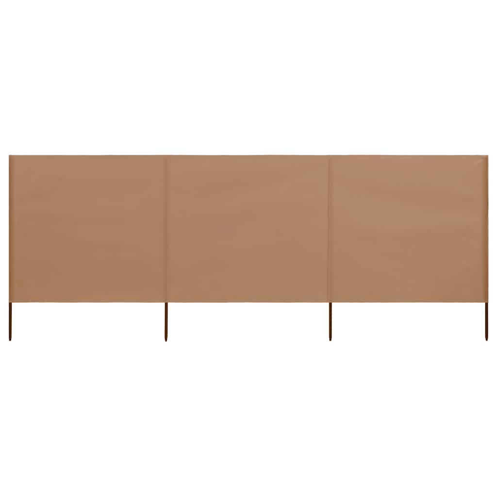 vidaXL 3-teiliges Windschutzgewebe 400 x 80 cm Taupe