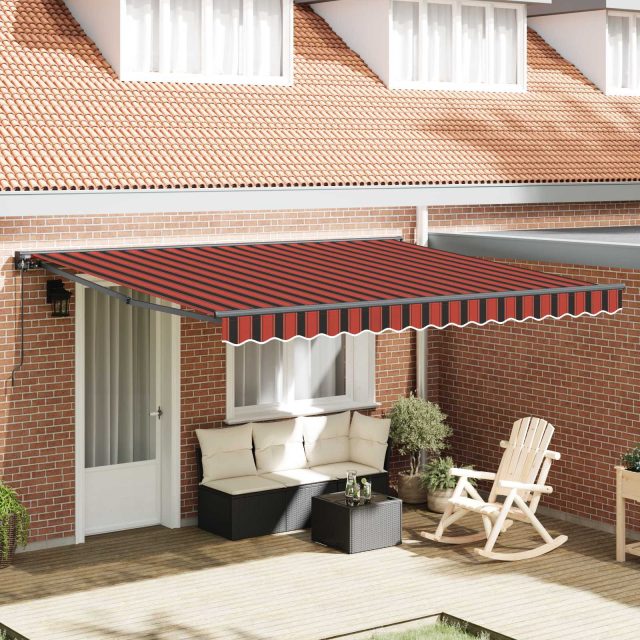 vidaXL Markisenrahmen Orange und Schwarz 400 x 300 cm