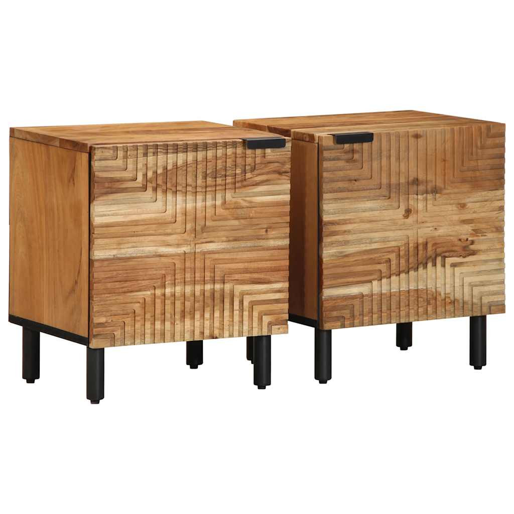 vidaXL Nachttische 2 Stk. 40x33x46 cm Massivholz Akazie