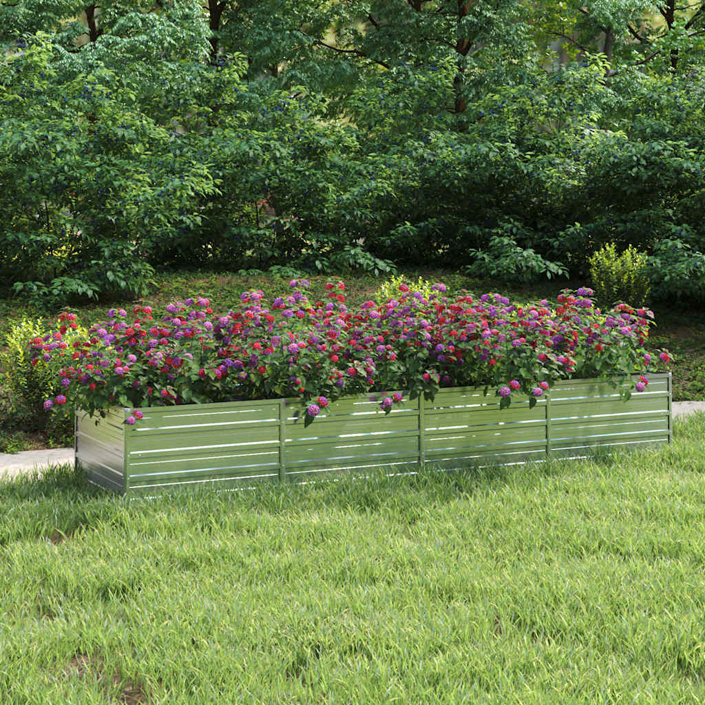 vidaXL Garten-Hochbeet 320x80x45 cm Verzinkter Stahl Silber