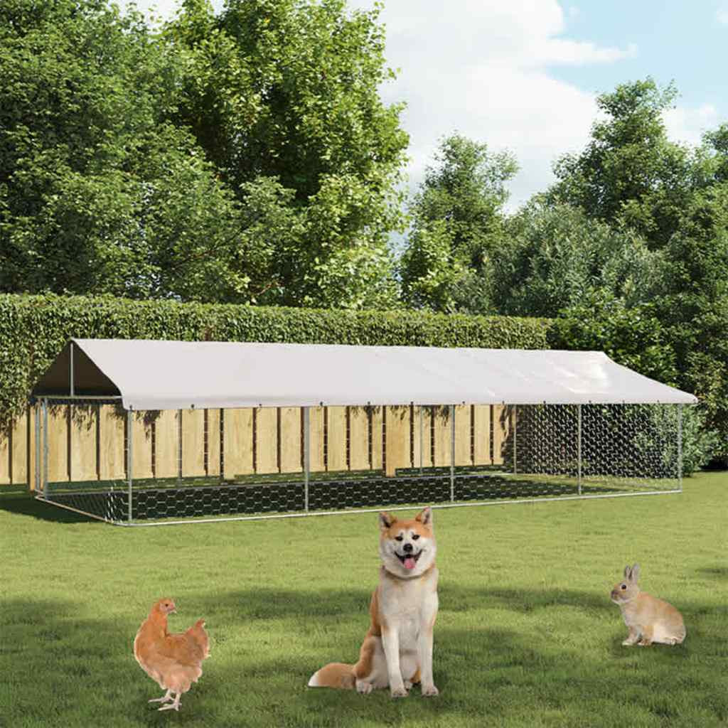 vidaXL Outdoor-Hundezwinger mit Dach 600x300x150 cm