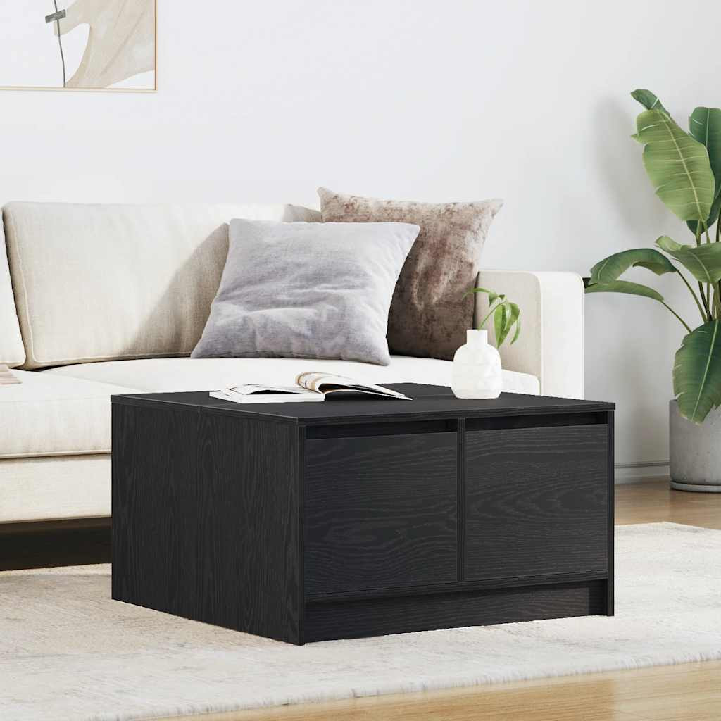 vidaXL Couchtisch mit Schubladen Schwarz Eichen-Optik 70,5x70x40 cm