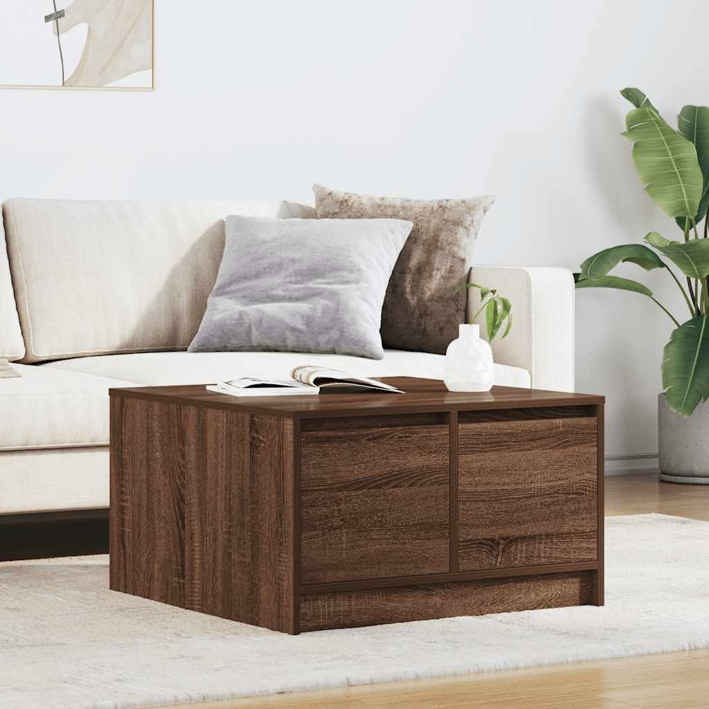 vidaXL Couchtisch mit Schubladen Braun Eichen-Optik 70,5x70x40 cm