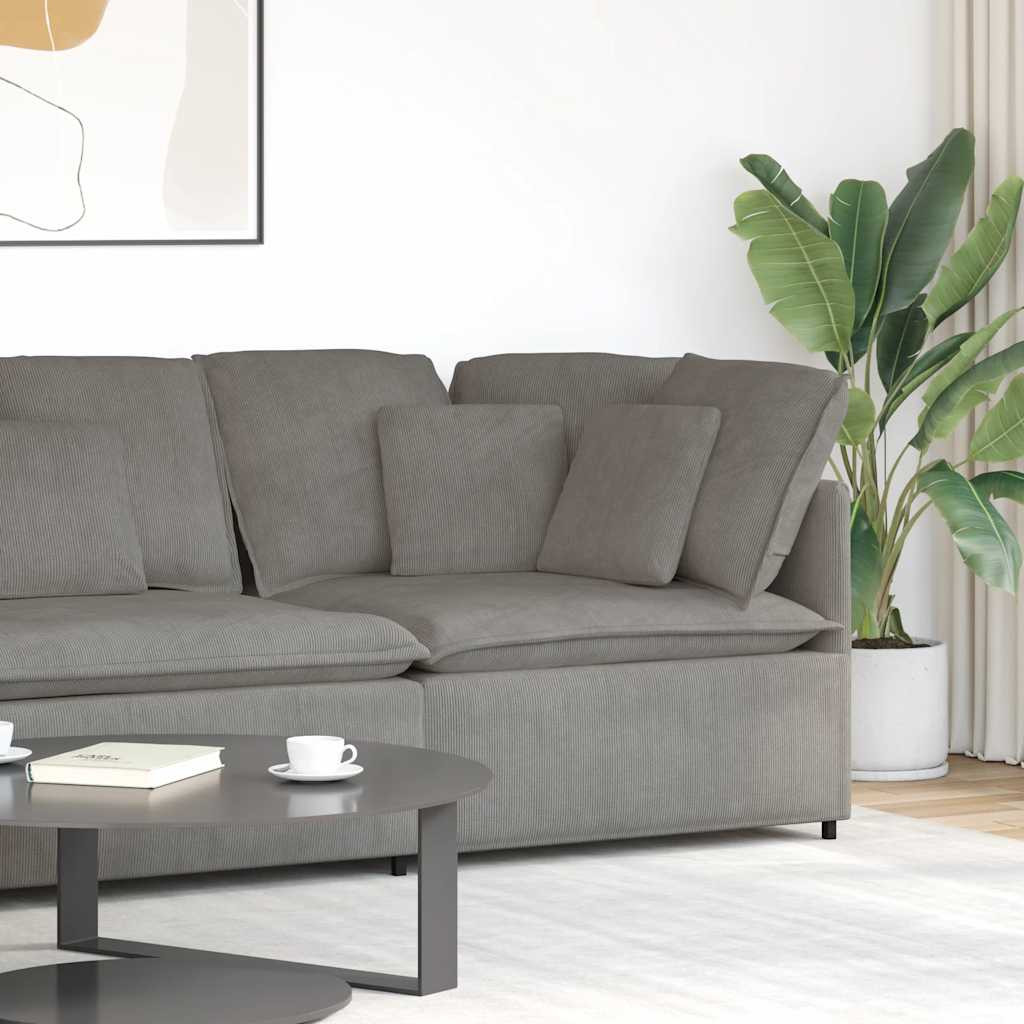 vidaXL Modulares Sofa Eckmodul mit Kissen Hellgrau 100 cm