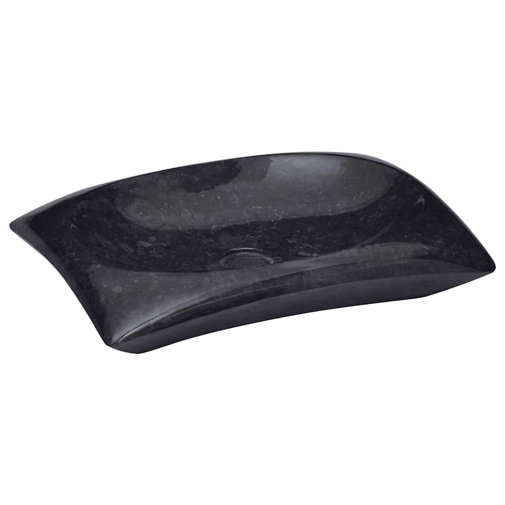 vidaXL Waschbecken Schwarz 50x35x10 cm Marmor