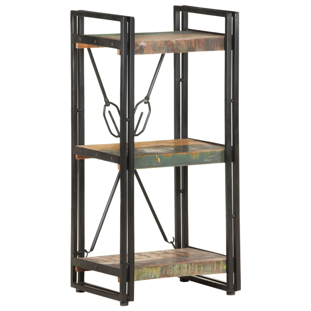 vidaXL Bücherregal 3 Fächer 40x30x80 cm Altholz Massiv