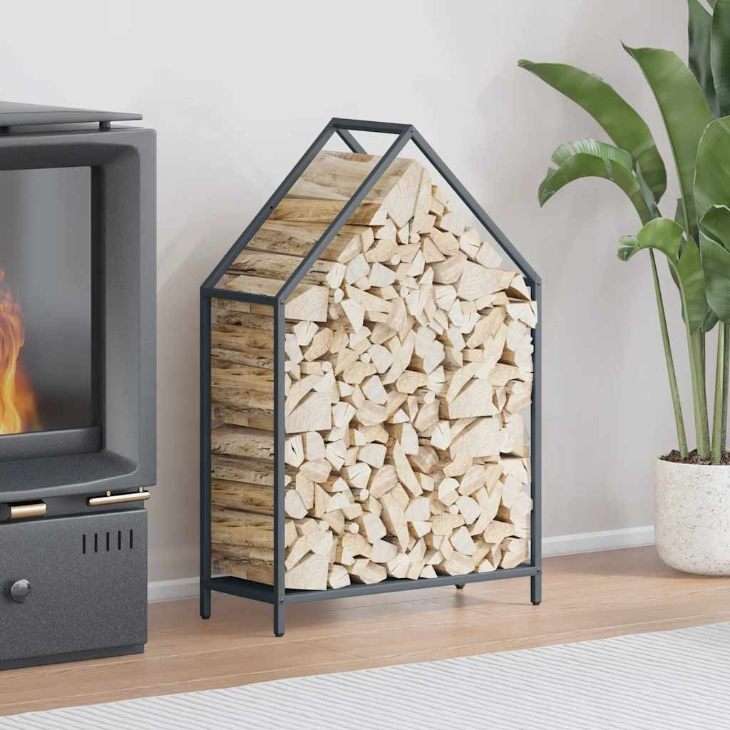 vidaXL Brennholzregal Anthrazit 60x25x90 cm Kaltgewalzter Stahl