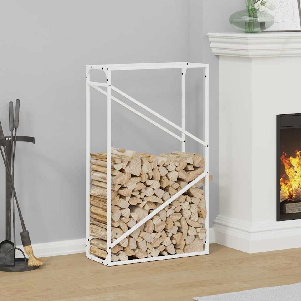 vidaXL Brennholzregal Weiß 60x25x100 cm Kaltgewalzter Stahl