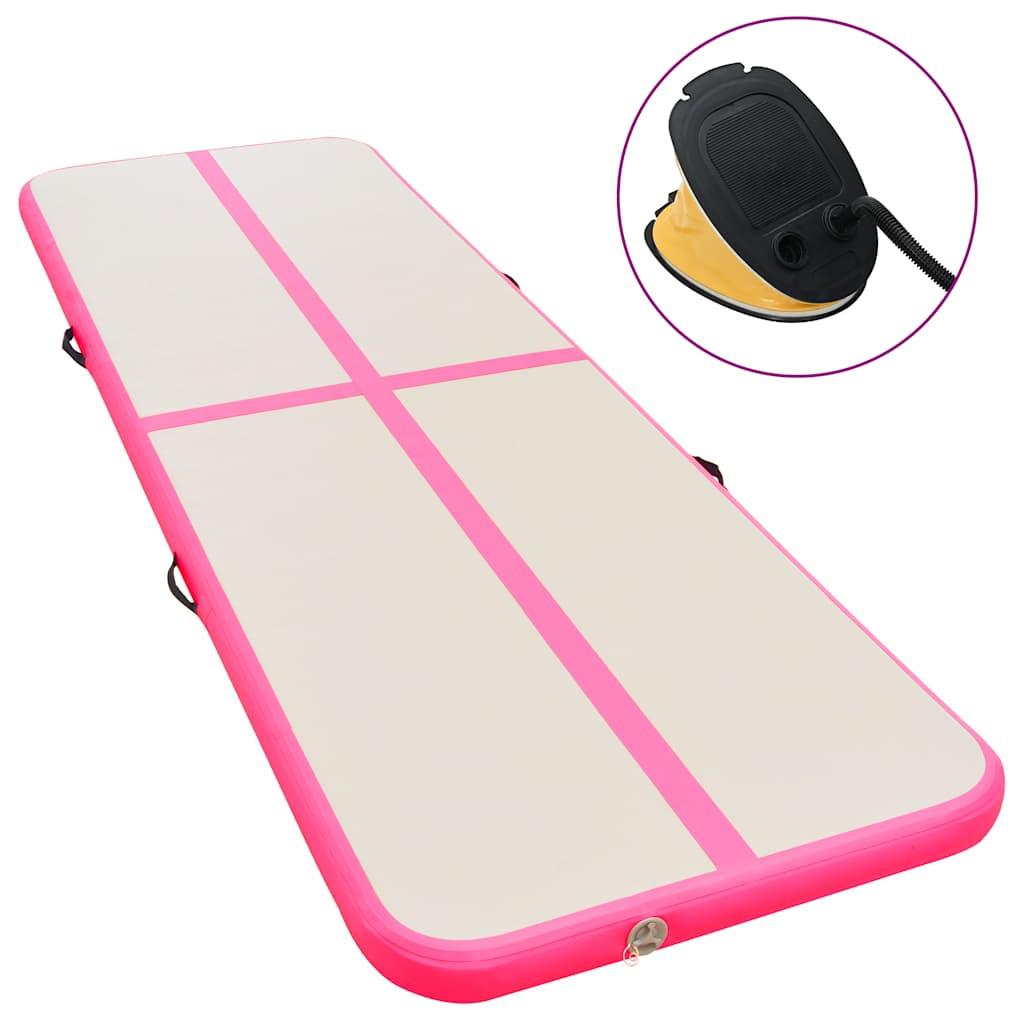 vidaXL Aufblasbare Gymnastikmatte mit Pumpe 700×100×10 cm PVC Rosa