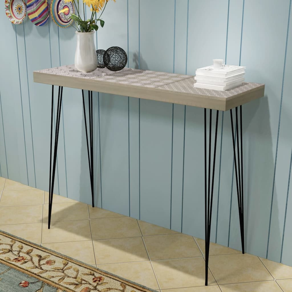 vidaXL Konsolentisch 90x30x71,5 cm grau