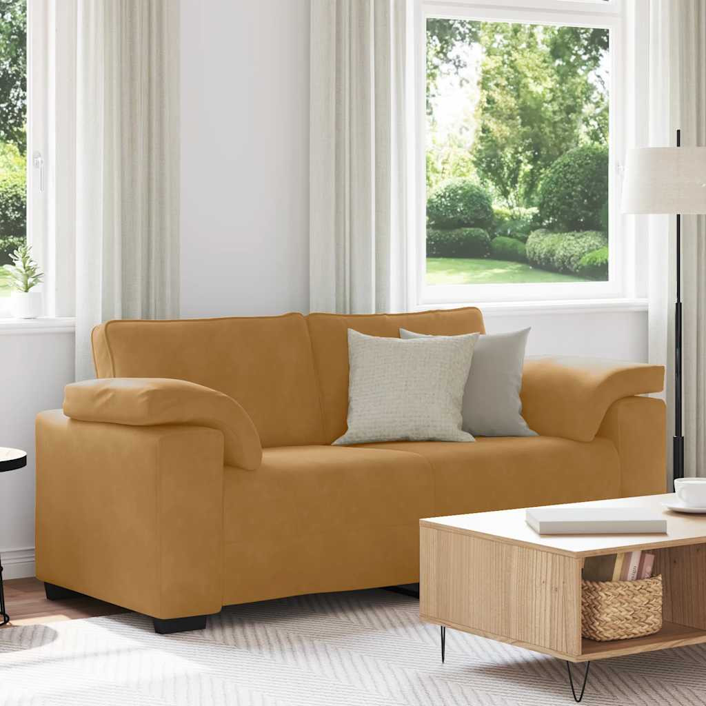 vidaXL Zweisitzer-Sofa Braun 180x77x82 cm Samt