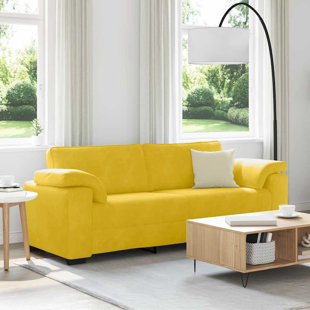 vidaXL 3-Sitzer-Sofa Gelb 220x77x82 cm Samt