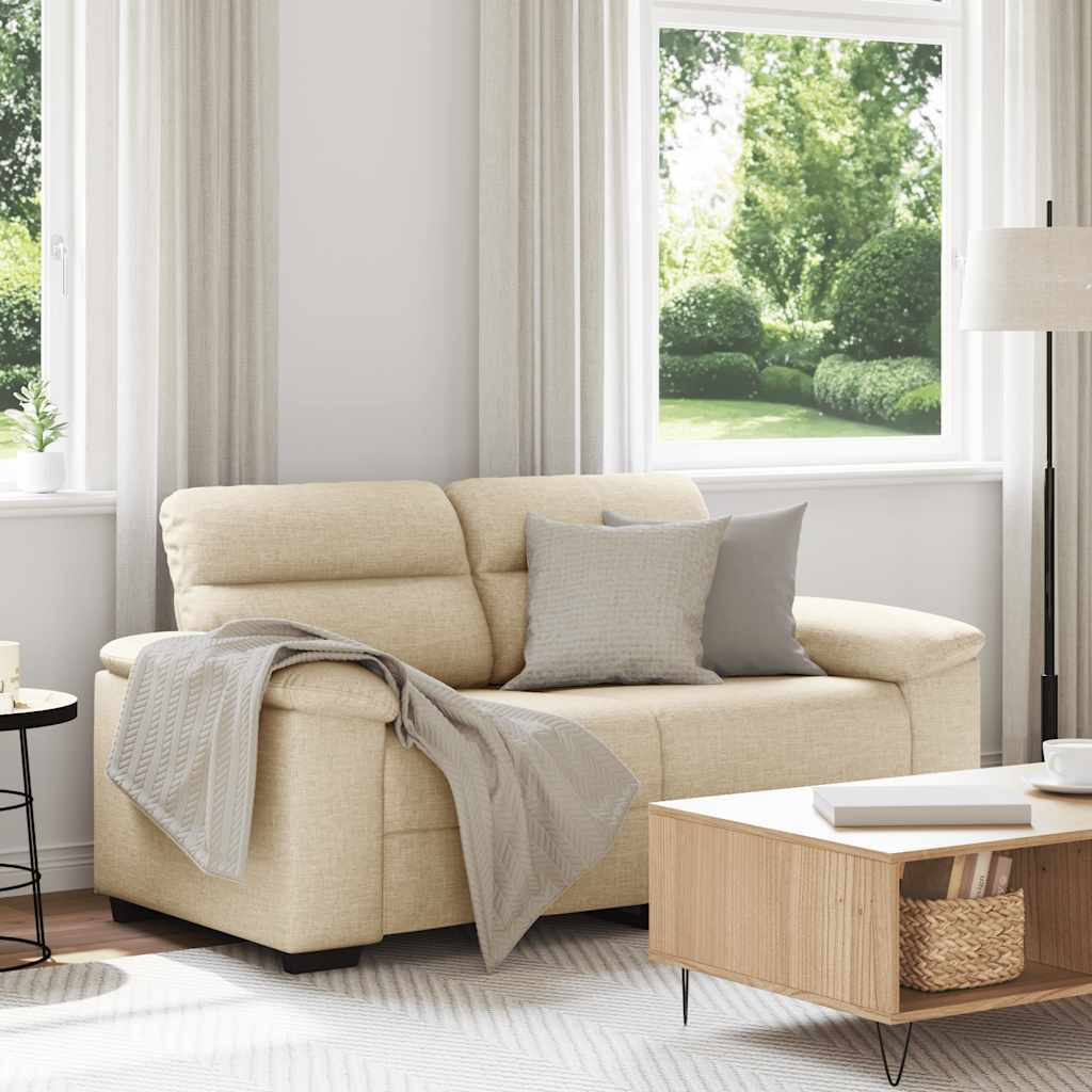 vidaXL 2-Sitzer-Sofa Creme 160x81x84 cm Stoff