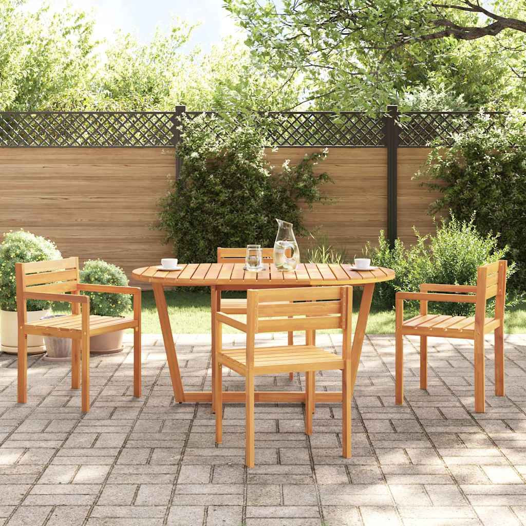vidaXL Garten-Esstisch Oval 150x90x75 cm Massivholz Akazie