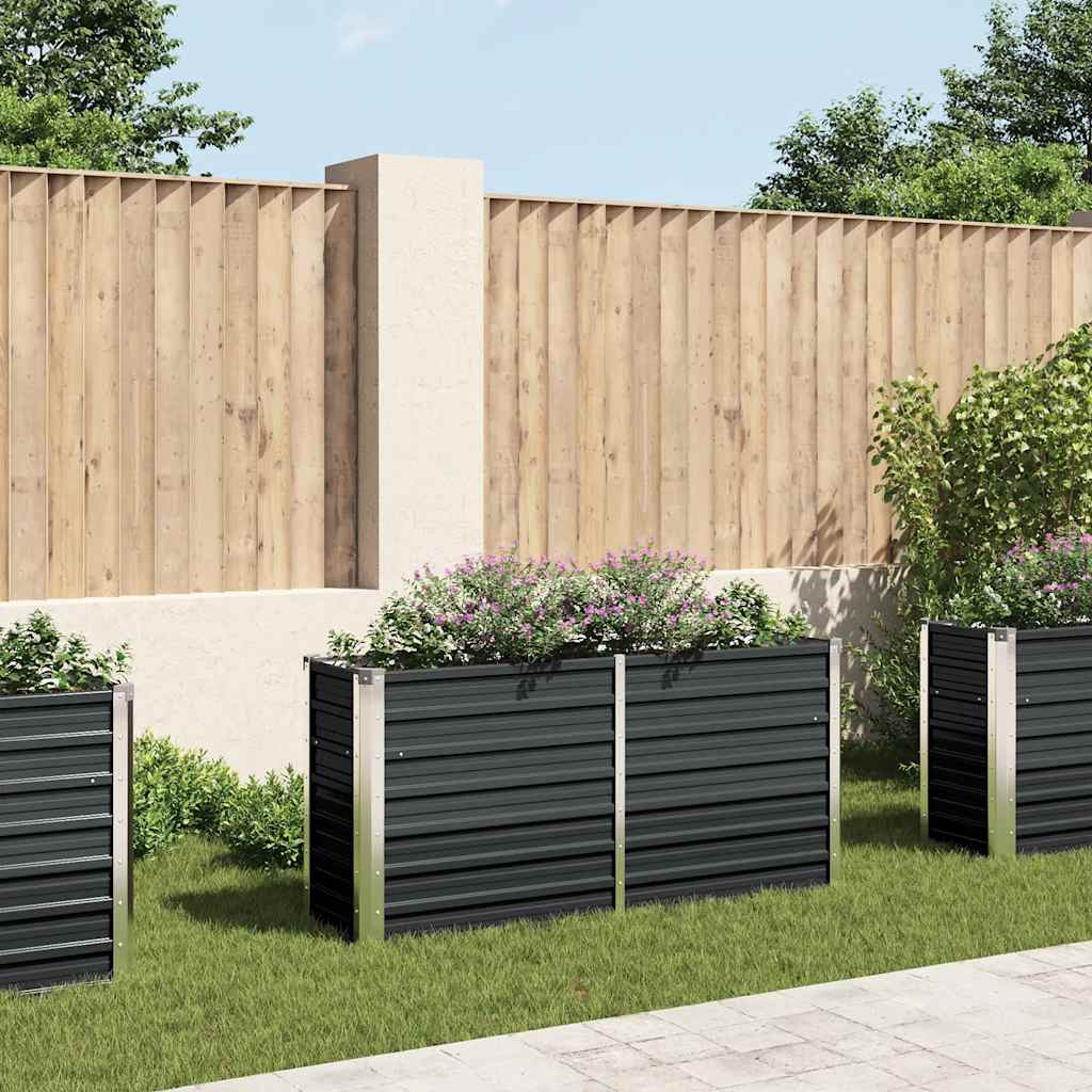 vidaXL Garten-Hochbeet Anthrazit 160 x 40 x 77 cm Verzinkter Stahl