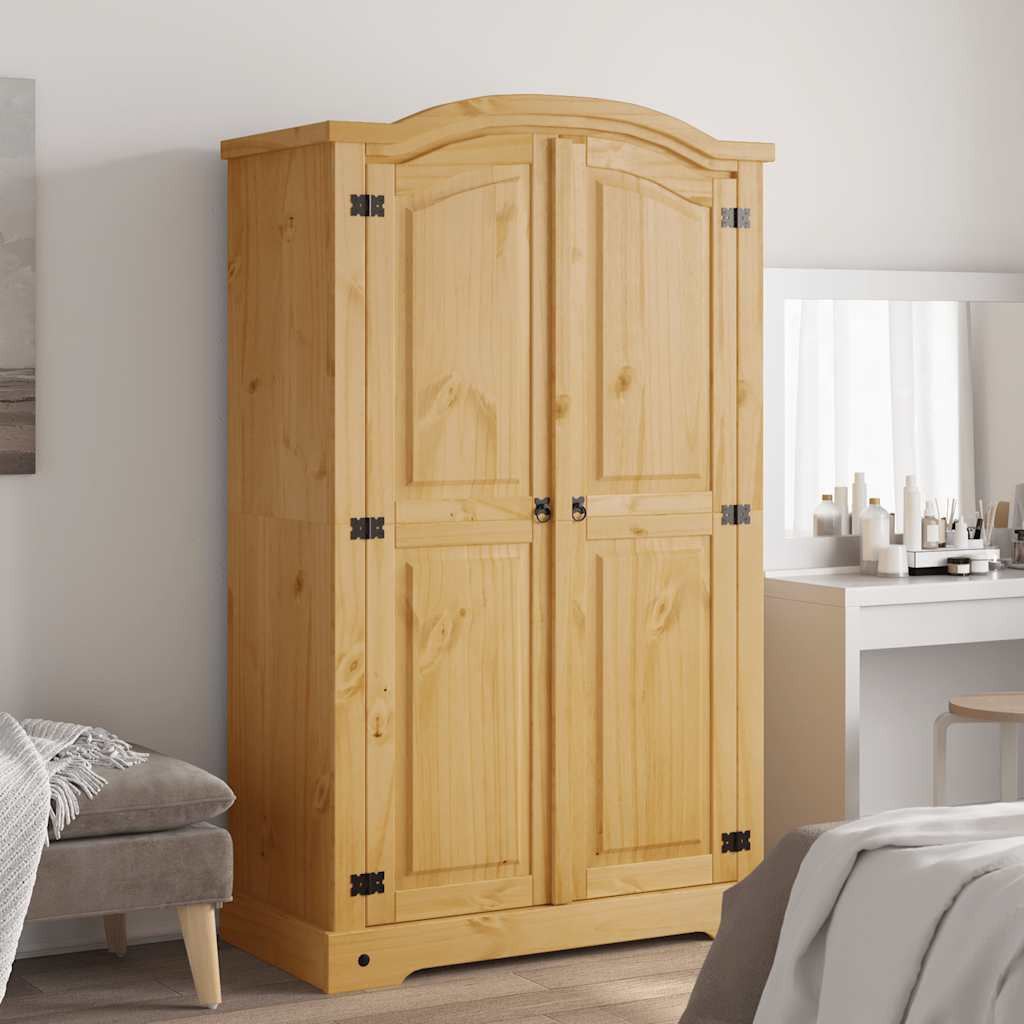 vidaXL Kleiderschrank Mexiko-Stil Kiefernholz 2 Türen