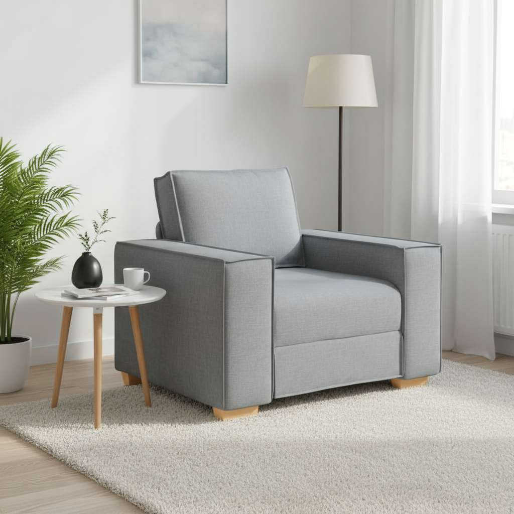 vidaXL Sofa Stuhl Hellgrau 60 cm Stoff
