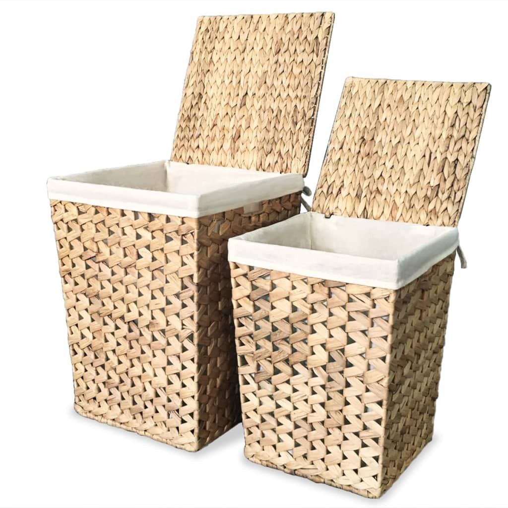 vidaXL Wäschekorb-Set 2 Stk. Wasserhyazinthe