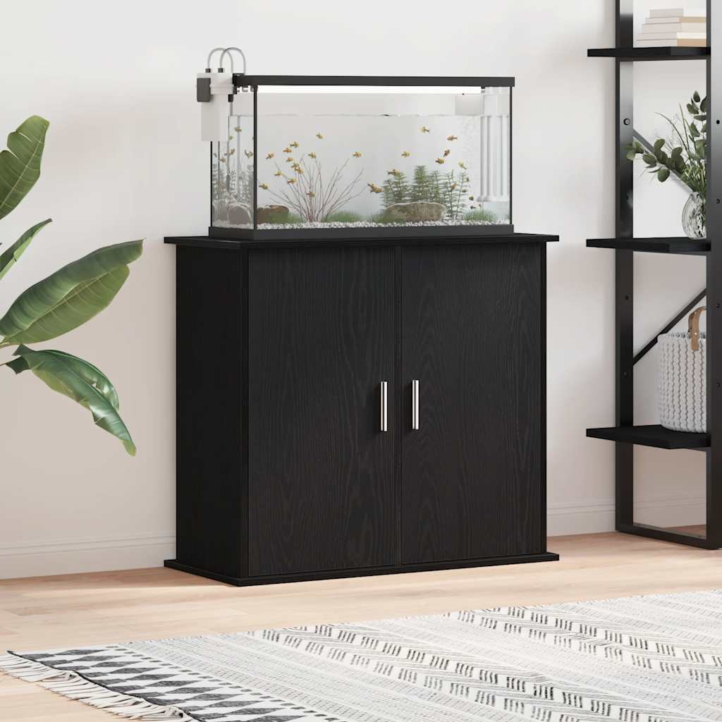 vidaXL Aquariumständer Schwarze Eiche 81x36x73 cm Holzwerkstoff
