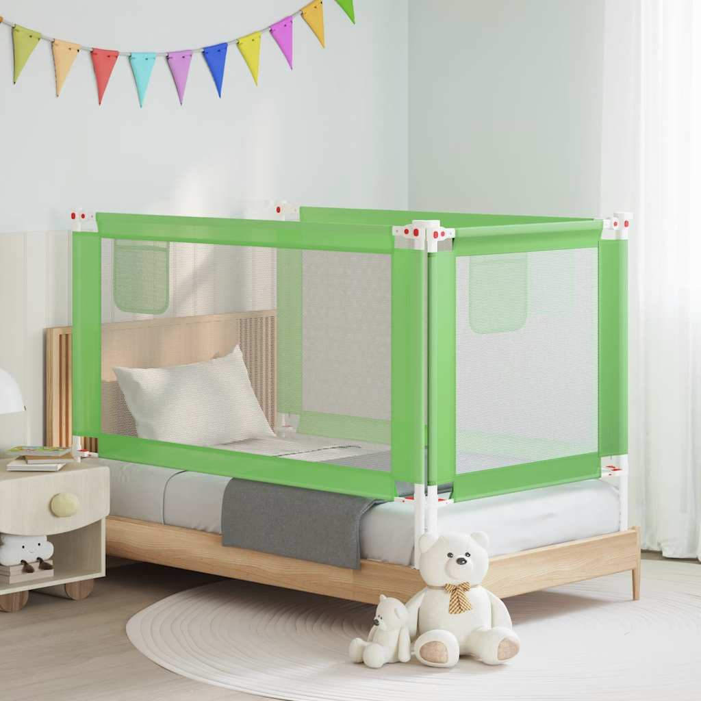 vidaXL Kleinkind-Bettschutzgitter Grün 150x25 cm Stoff
