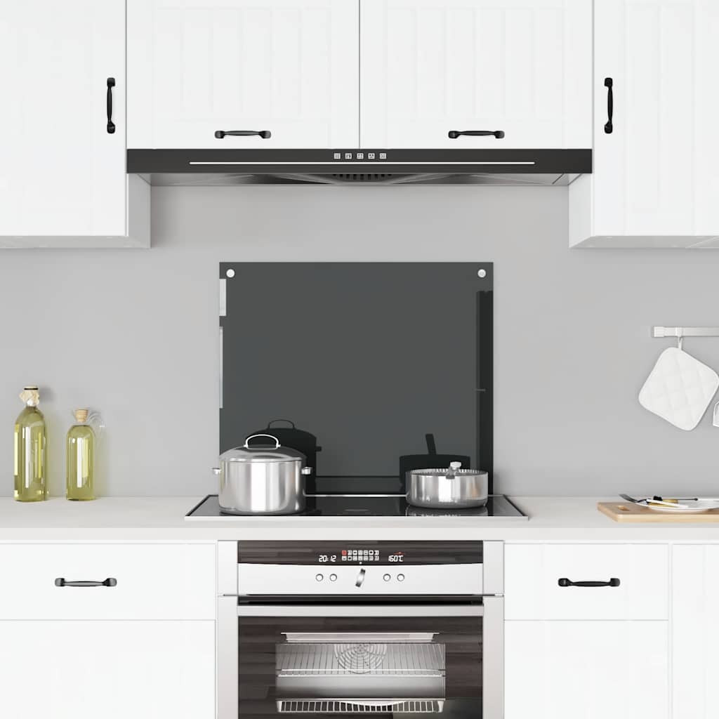 vidaXL Küchenrückwand Schwarz 70x60 cm Hartglas