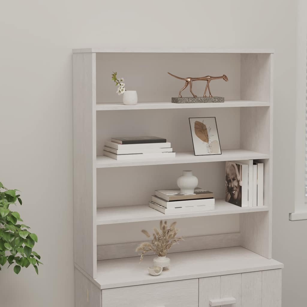 vidaXL Highboard-Oberteil HAMAR Weiß 90x30x100 cm Massivholz