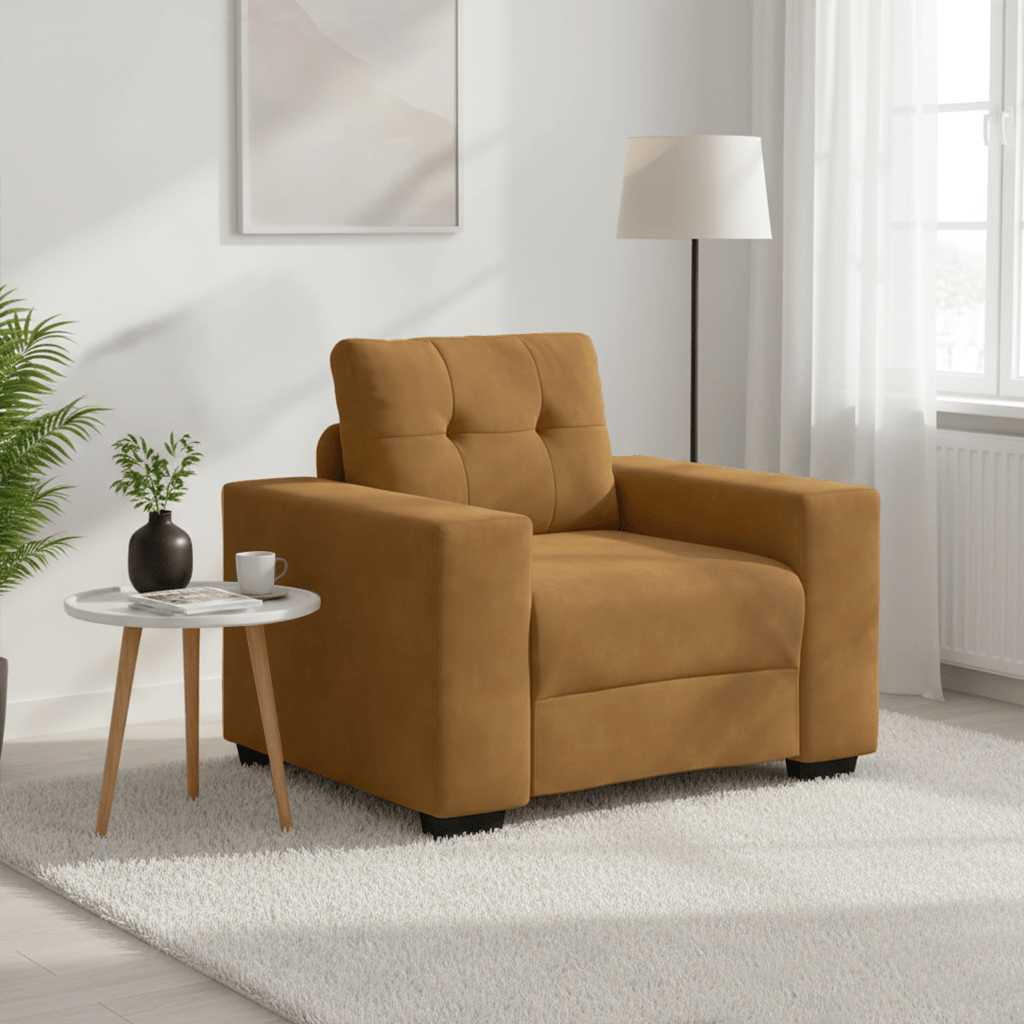 vidaXL Sessel Braun 100x78x80 cm Samt