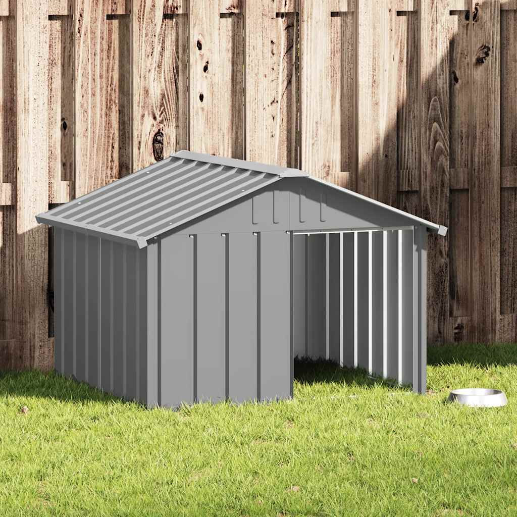 vidaXL Hundehütte Grau 116,5x103x81,5 cm Verzinkter Stahl