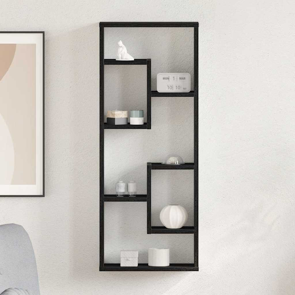 vidaXL Wandregal Schwarze Eiche 36 x 16 x 90 cm Holzwerkstoff