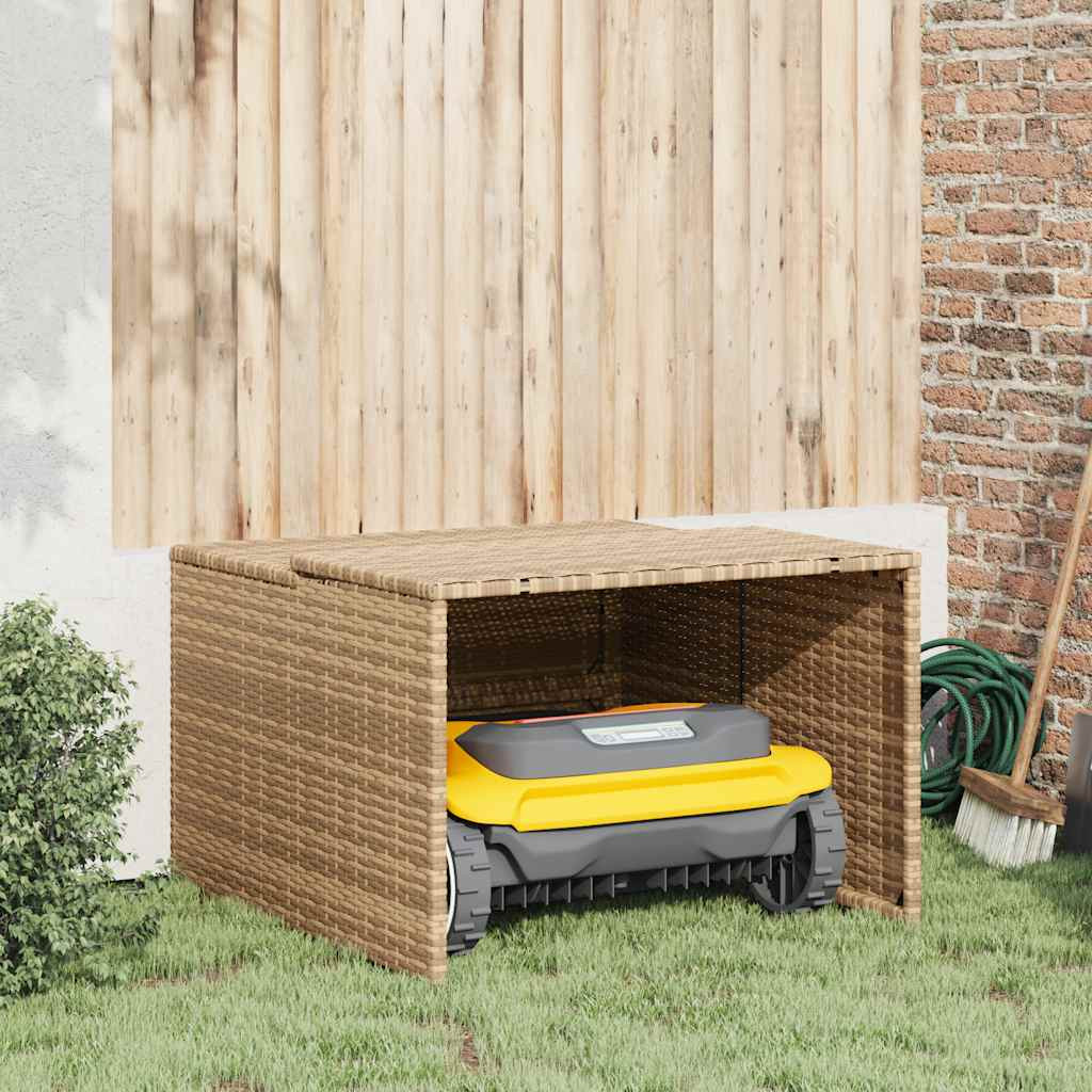 vidaXL Mähroboter-Garage Beige 86x90x52/57 cm Poly Rattan