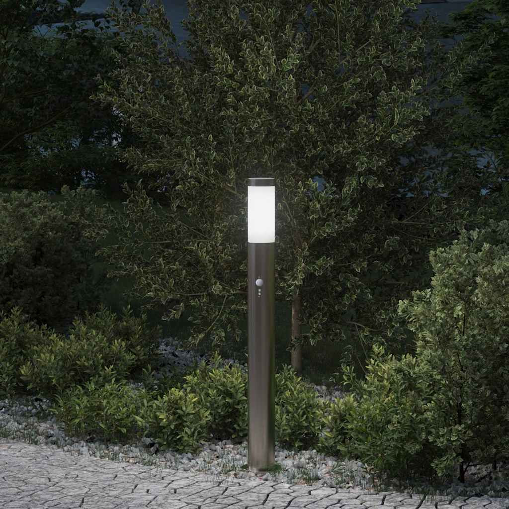 vidaXL Pollerleuchte mit Sensor 80 cm Edelstahl IP44