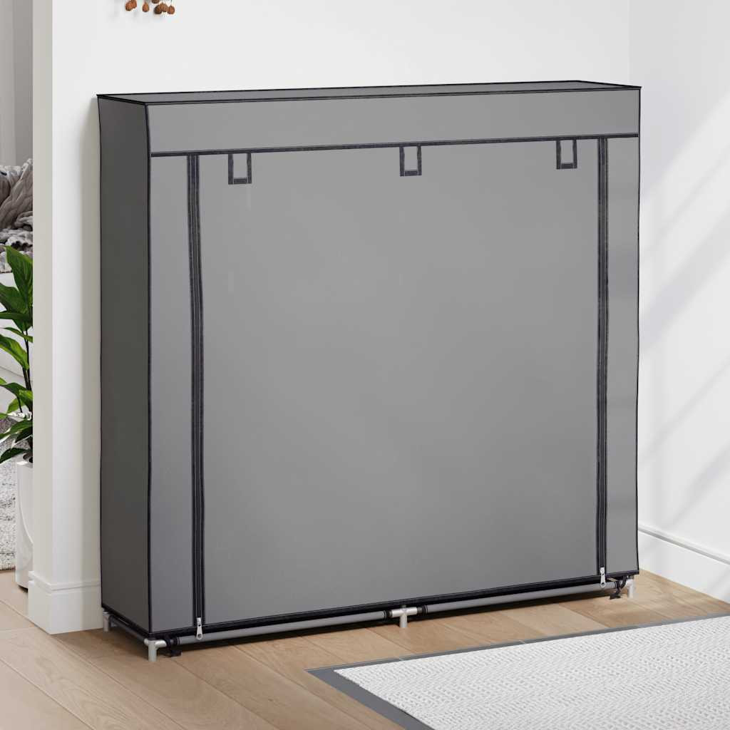 vidaXL Schuhschrank mit Abdeckung Grau 115 x 28 x 110 cm Stoff