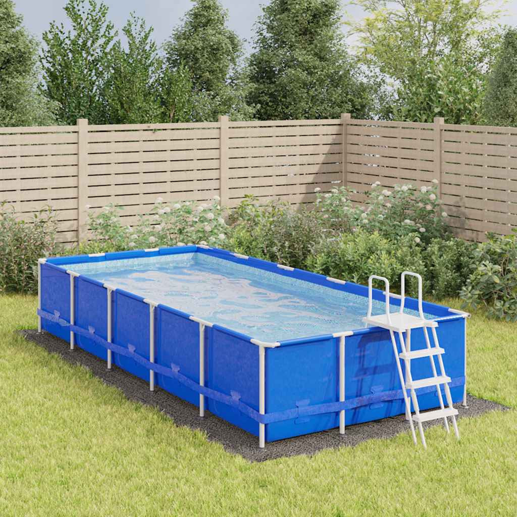 vidaXL Pool-Bodentuch Hellgrau 640x321 cm Polyester Geotextil