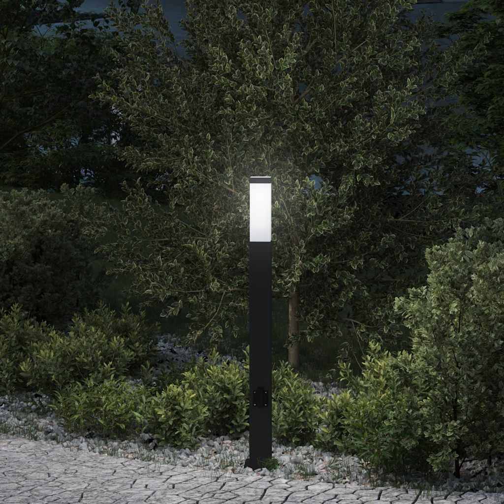 vidaXL Pollerleuchte mit Auslass 80 cm Schwarz IP44