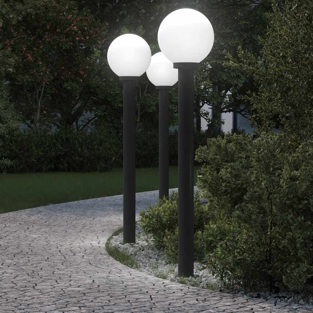 vidaXL Pollerleuchten 3 Stk. 120 cm Schwarz IP44