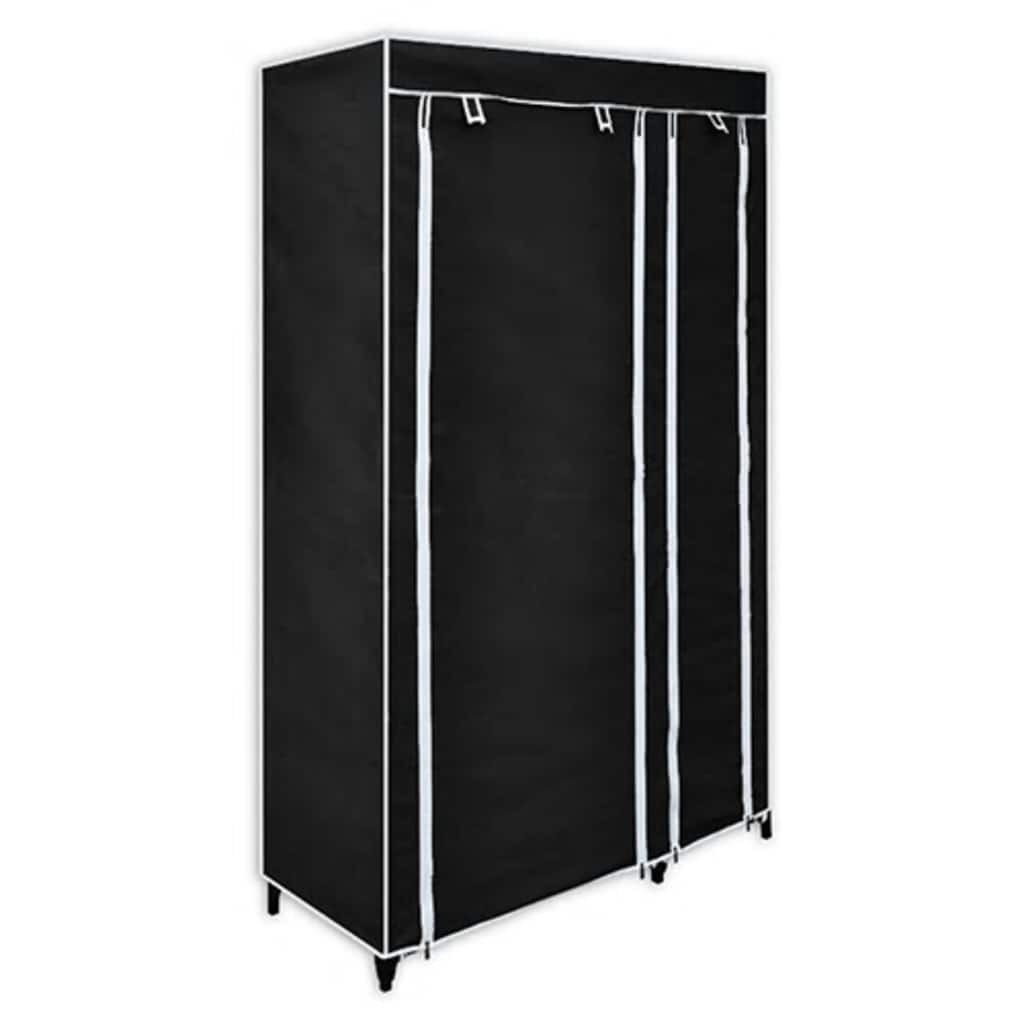 vidaXL Faltbarer Stoffschrank Schwarz 110 x 45 x 175 cm