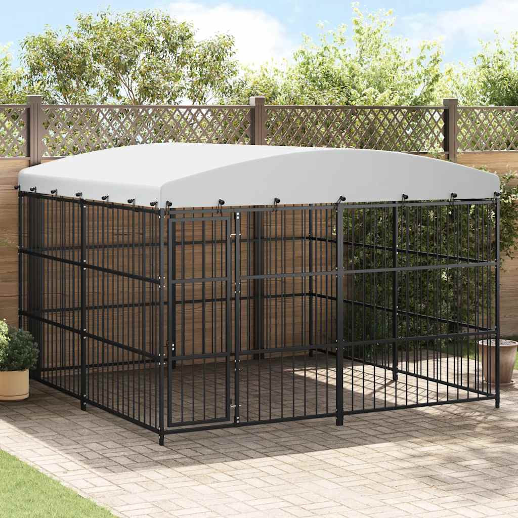 vidaXL Outdoor-Hundezwinger mit Überdachung 300x300x210 cm