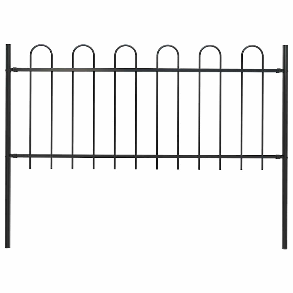 vidaXL Gartenzaun BOXTEL mit Bügelaufsatz Stahl 170 x 80 cm Schwarz