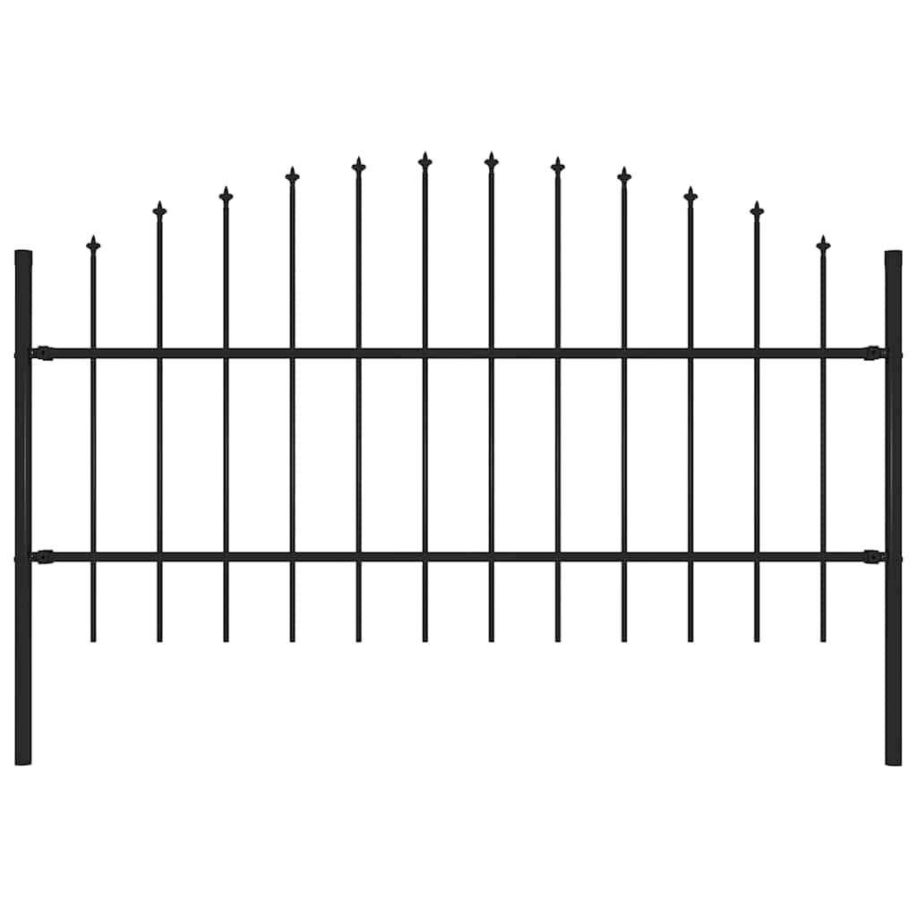 vidaXL Gartenzaun mit Speerspitze Stahl 181 x 100 cm Schwarz