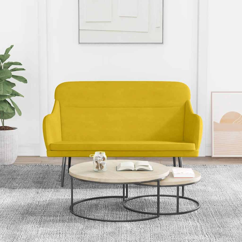vidaXL Sitzbank Gelb 110x76x80 cm Samt