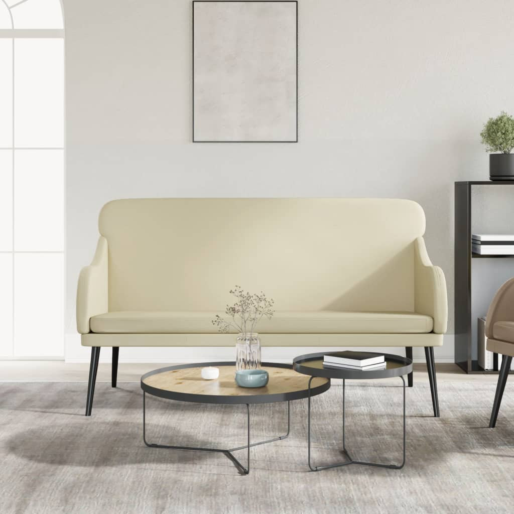 vidaXL Sitzbank Creme 110x76x80 cm Kunstleder