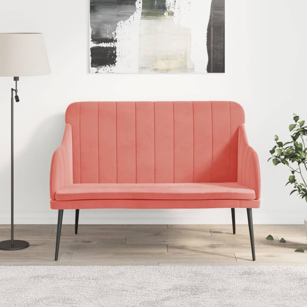 vidaXL Sitzbank Rosa 110x76x80 cm Samt