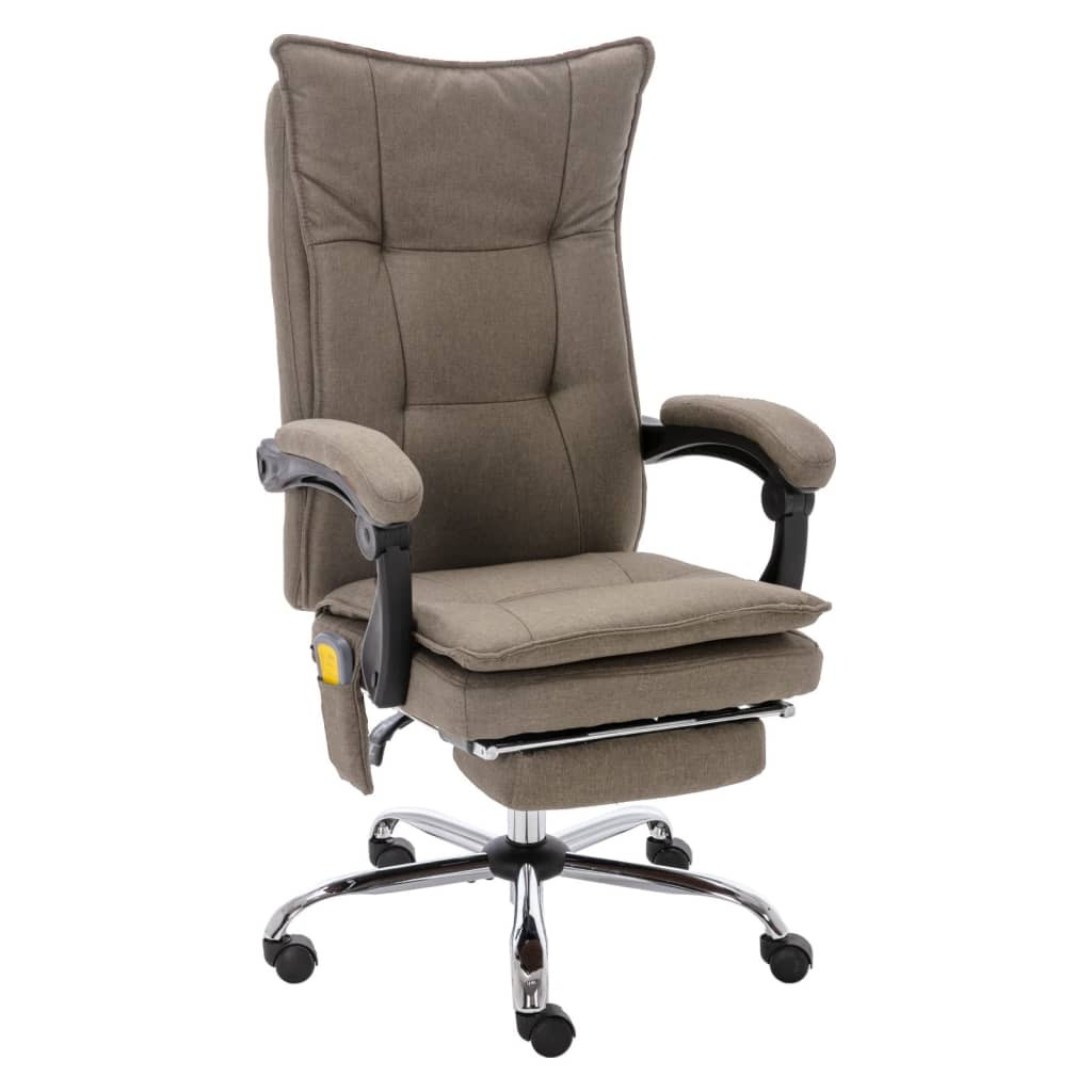 vidaXL Massage-Bürostuhl Taupe Stoff