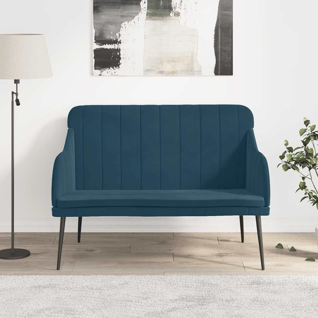 vidaXL Sitzbank Blau 110x76x80 cm Samt